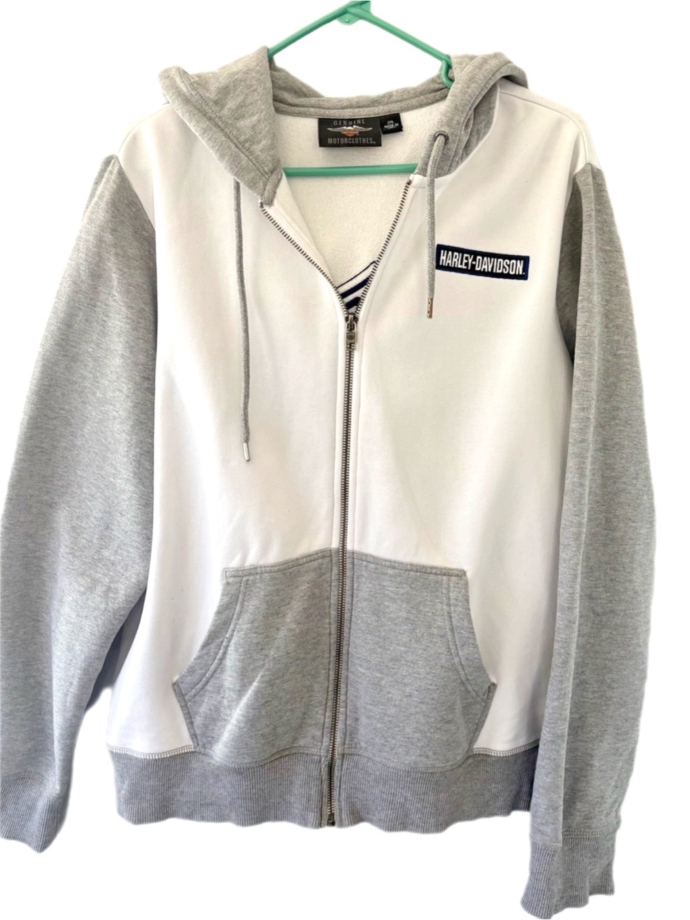 Harley-Davidson Women’s 2XL Full Zip Hoodie Sweatshirt Bar & Shield Colorblock